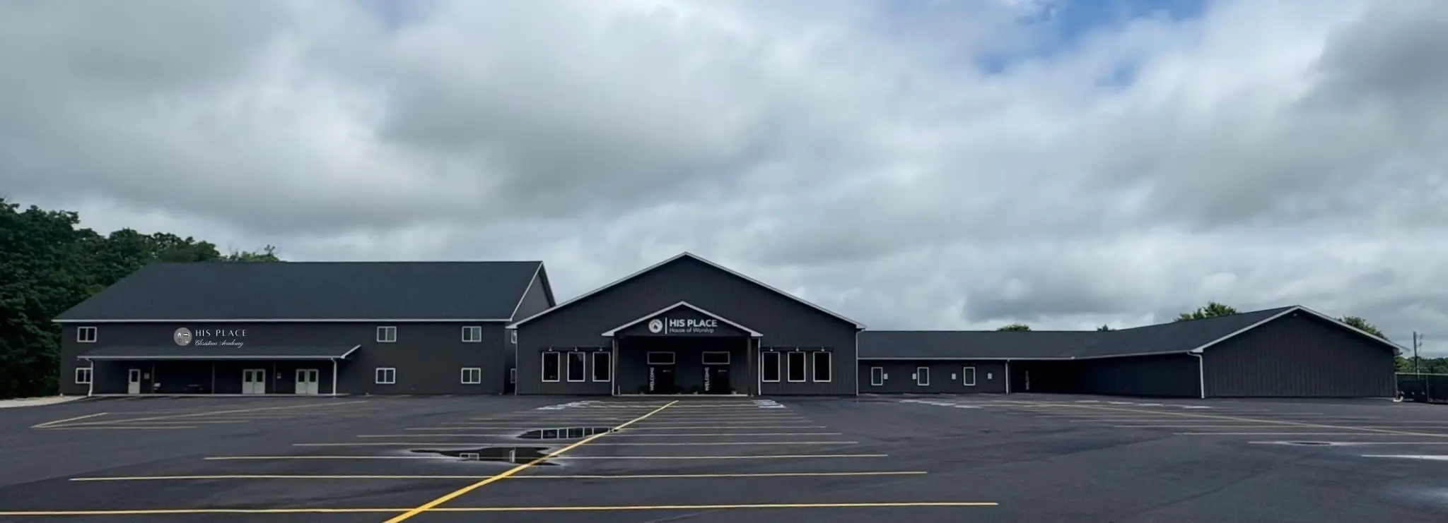 The His Place building in West Plains, with the His Place Christian Academy wing on the left